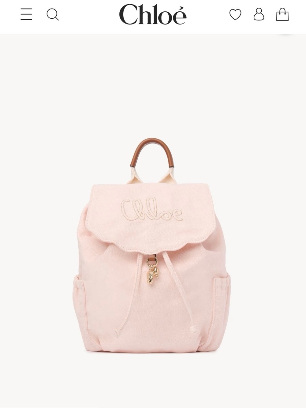 New authentic Chloe pink Drawstring Backpack